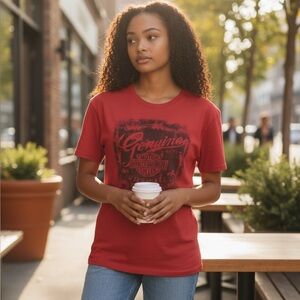 Red Harley-Davidson T-shirt (Asheville, NC) size XL 100% cotton